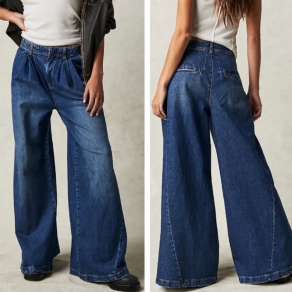 Free People We The Free Equinox Denim Trouser Sz 24
